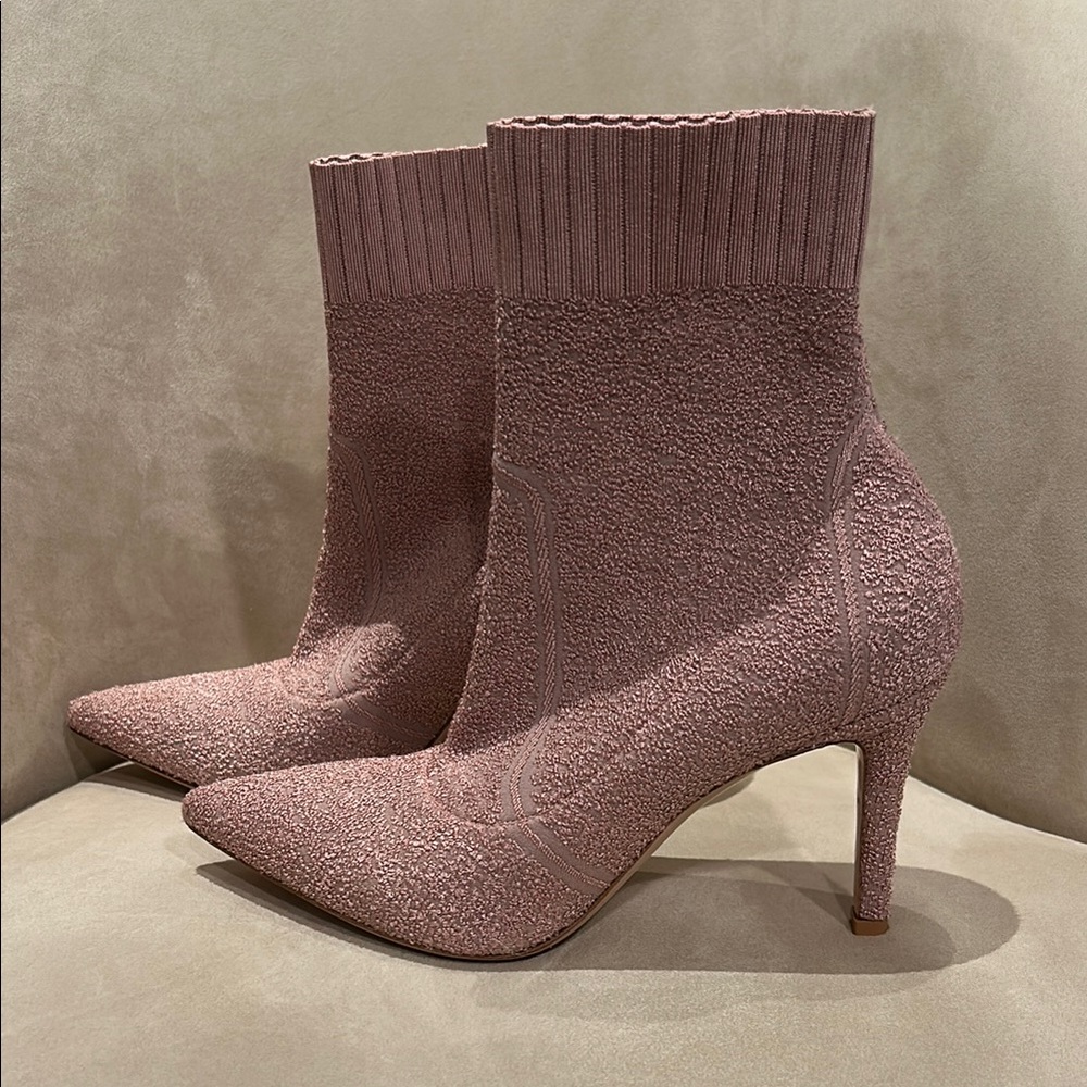 Gianvito Rossi Boucle sock bootie pink size 7 IT37